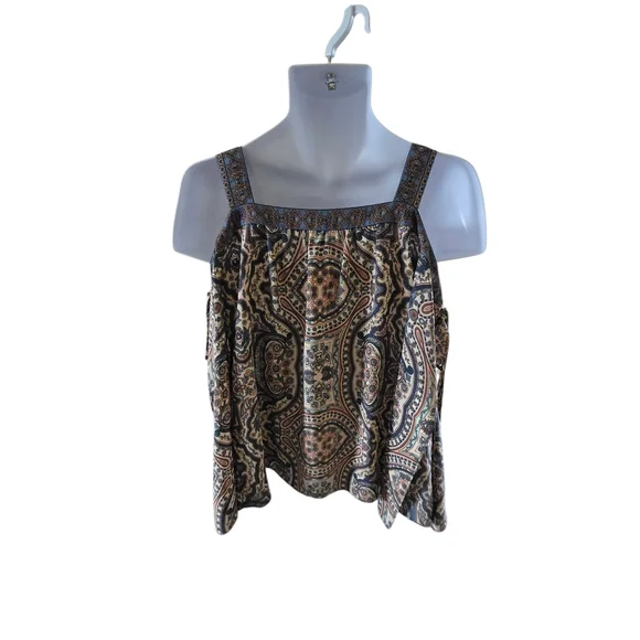 BCBGMaxAzria Brown Patterned Off-Shoulder Blouse - Picture 8 of 12